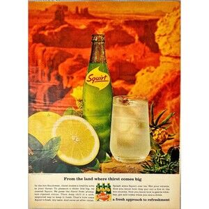 SQUIRT Soft Drink "A Fresh Approach to Refreshment" Vintage Print Ad 1965
